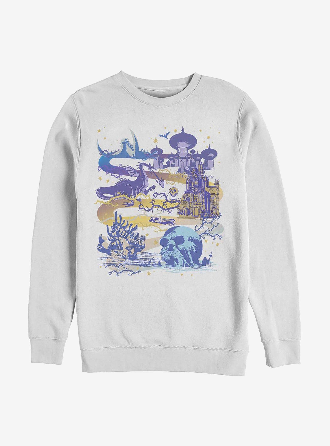 Disney Villains Map Sweatshirt, WHITE, hi-res