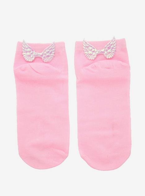 Angel Wings Pink Ankle Socks | Hot Topic