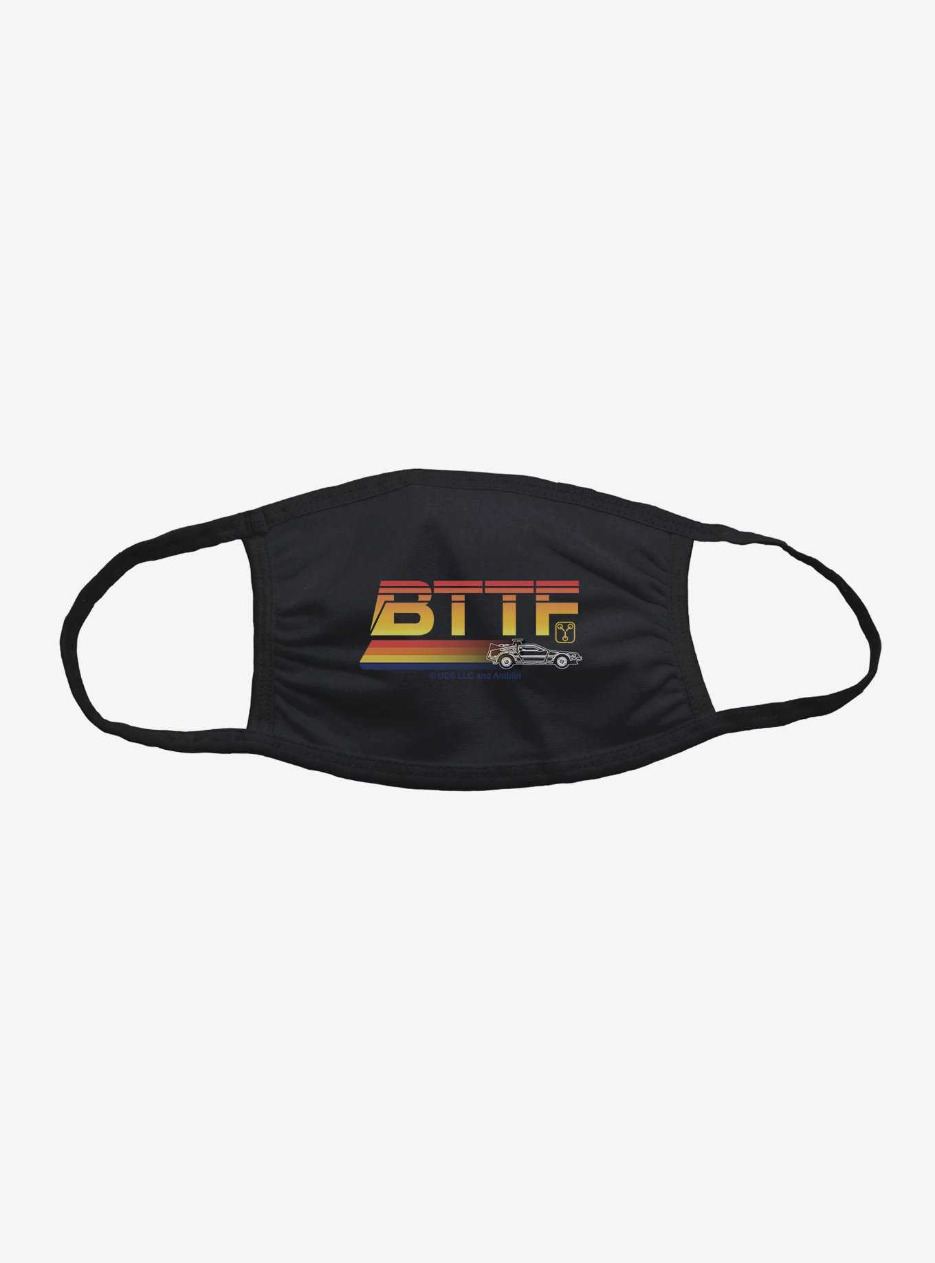 Back To The Future BTTF Rainbow Script Face Mask, , hi-res