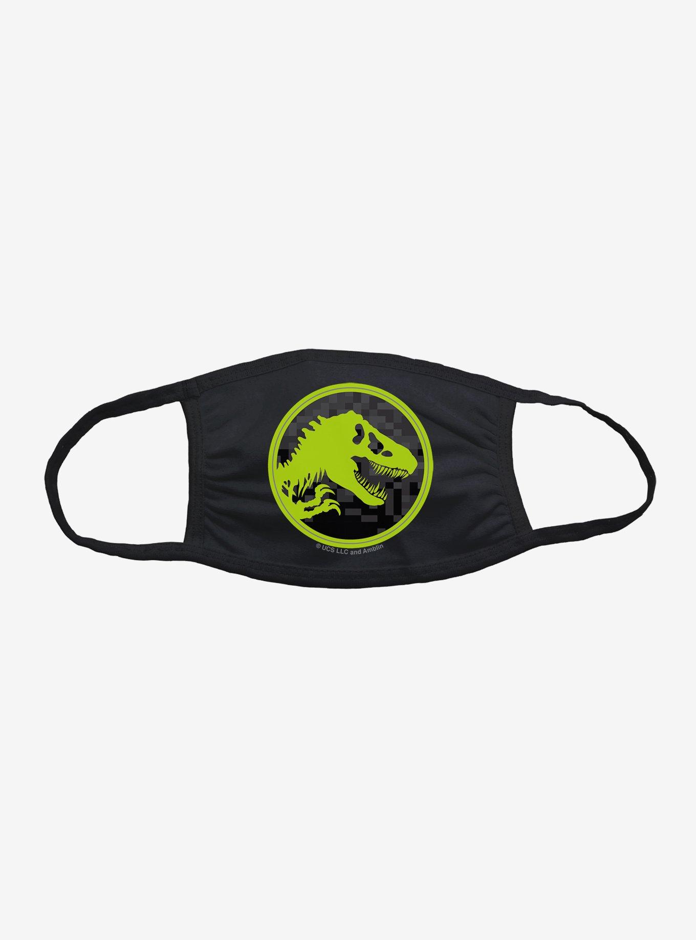 Jurassic World Pixel Dino Logo Face Mask, , hi-res