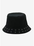 Black Grommet Bucket Hat, , hi-res