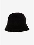 Fuzzy Black Bucket Hat, , hi-res