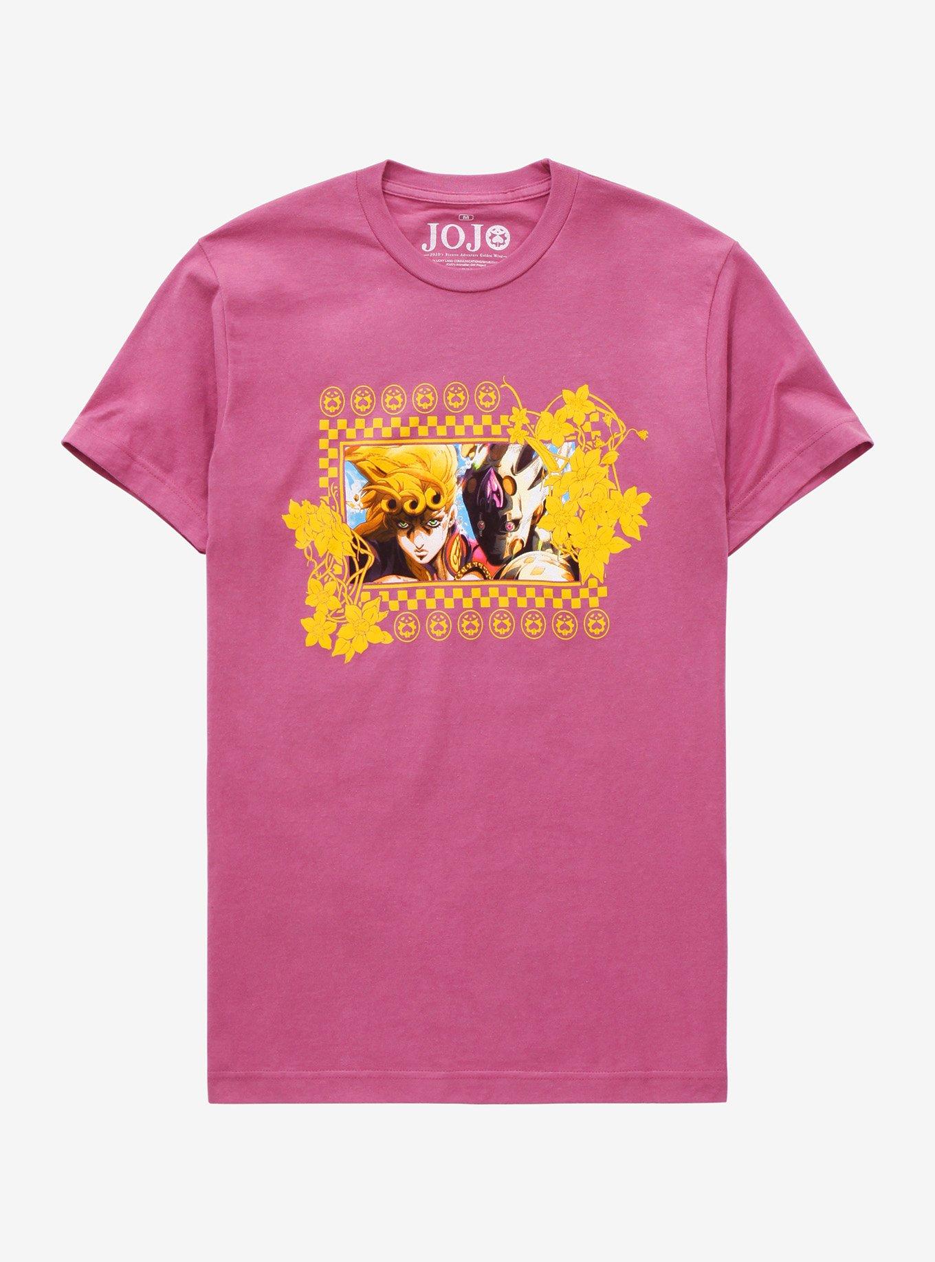 JoJo's Bizarre Adventure Giorno & Gold Experience Requiem T-Shirt - BoxLunch Exclusive, PINK, hi-res