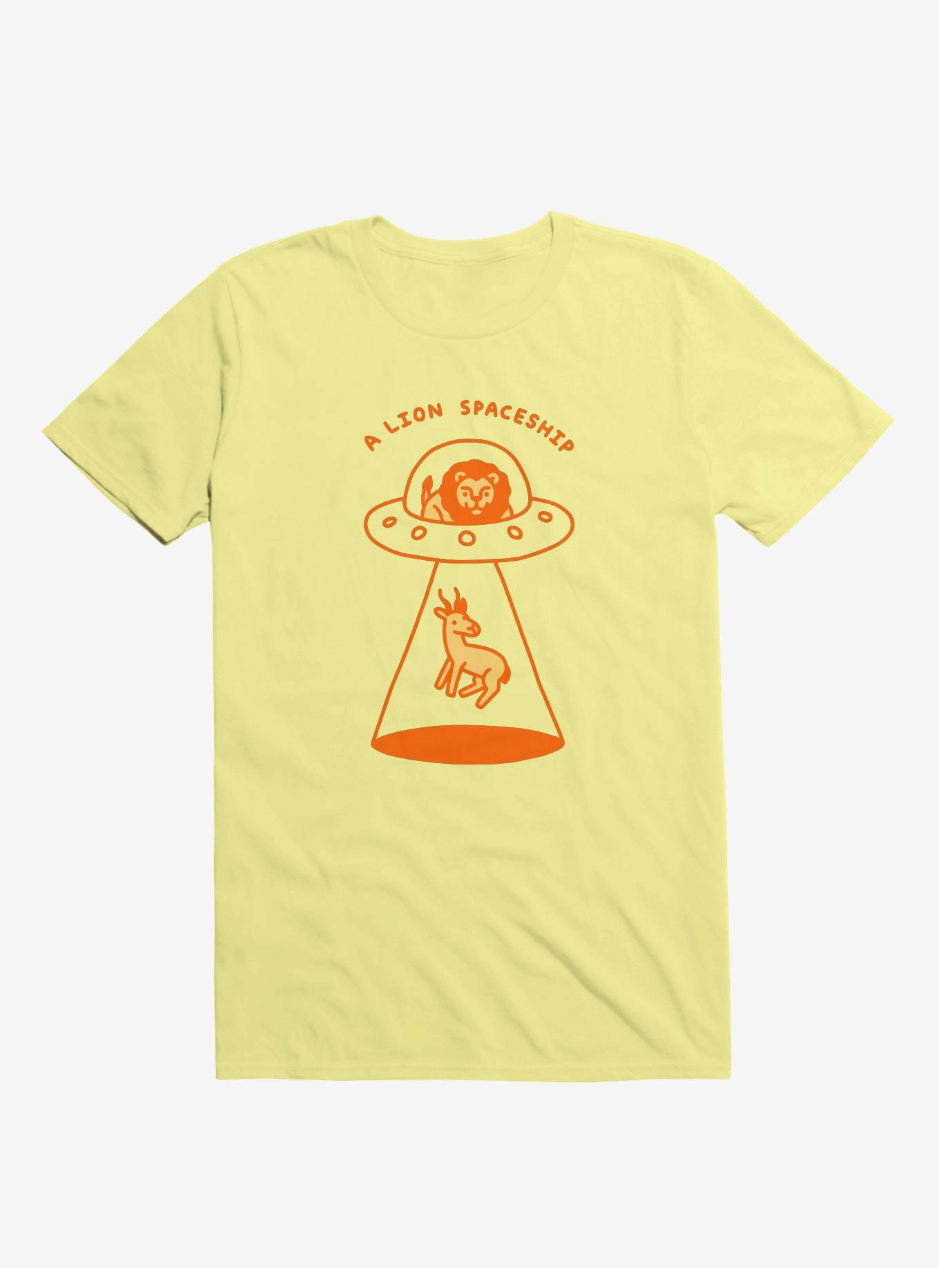 A Lion Spaceship Yellow T-Shirt