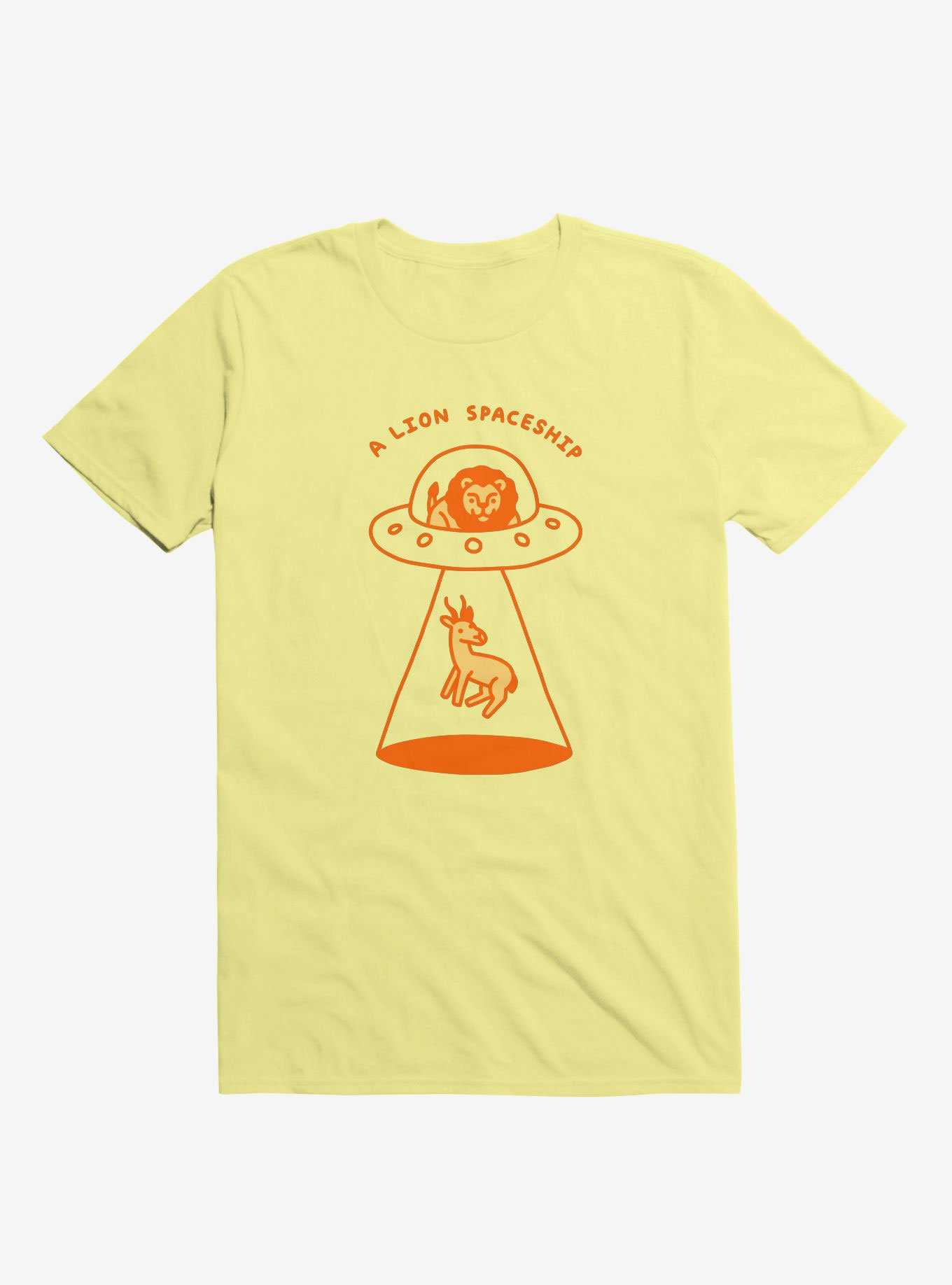A Lion Spaceship Yellow T-Shirt, , hi-res
