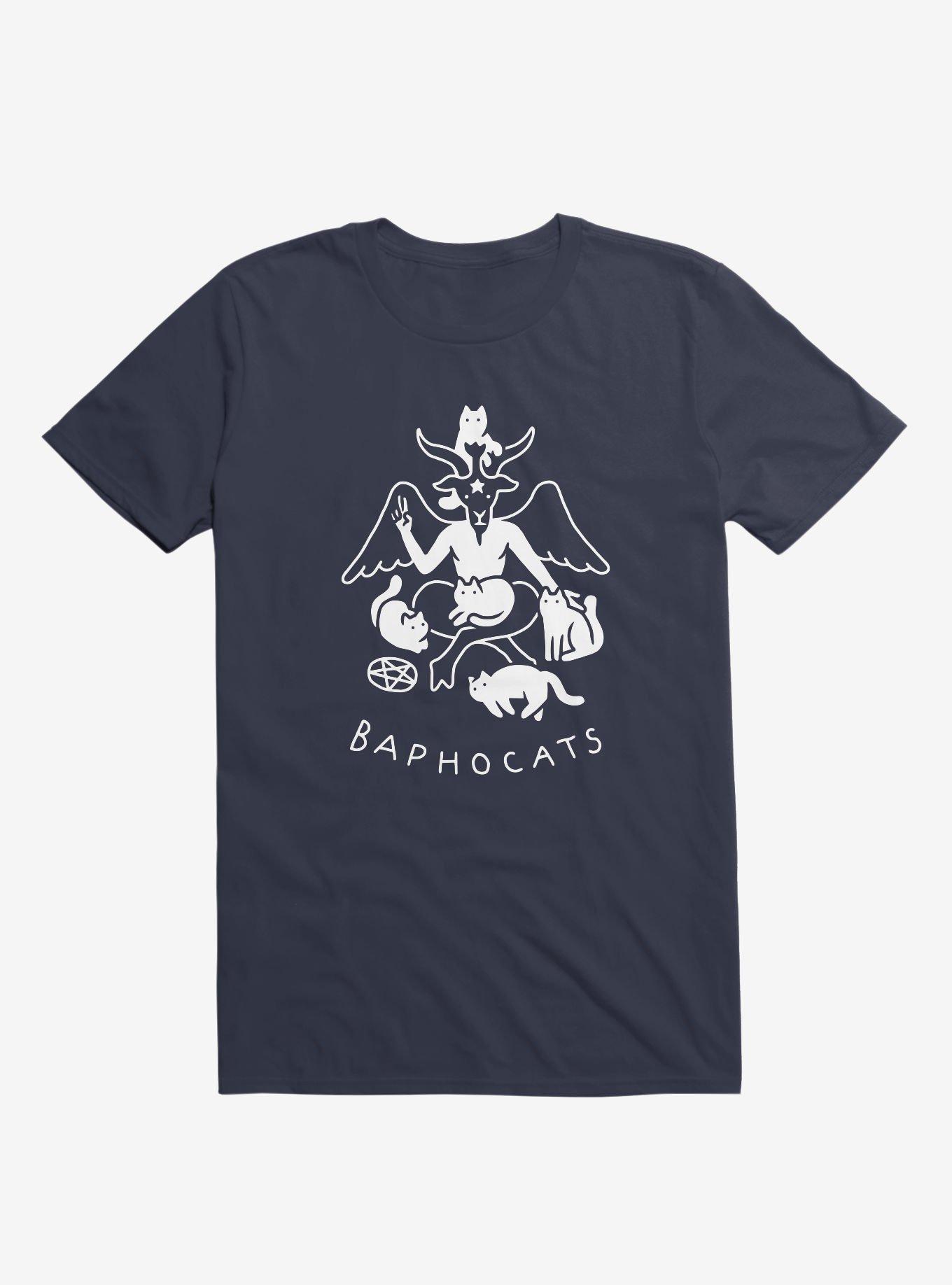 THRDLESS Baphocats Baphomet Cats Navy Blue T-Shirt