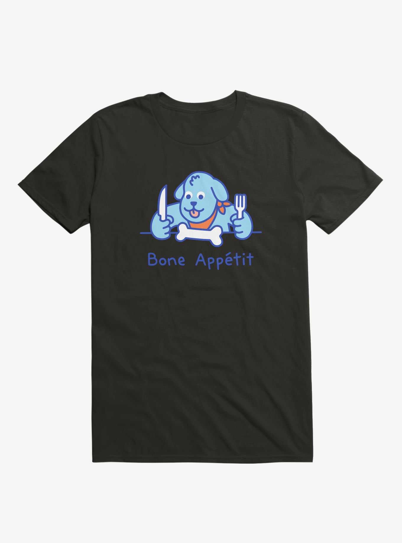 Bone Appetit Dog Black T-Shirt, , hi-res