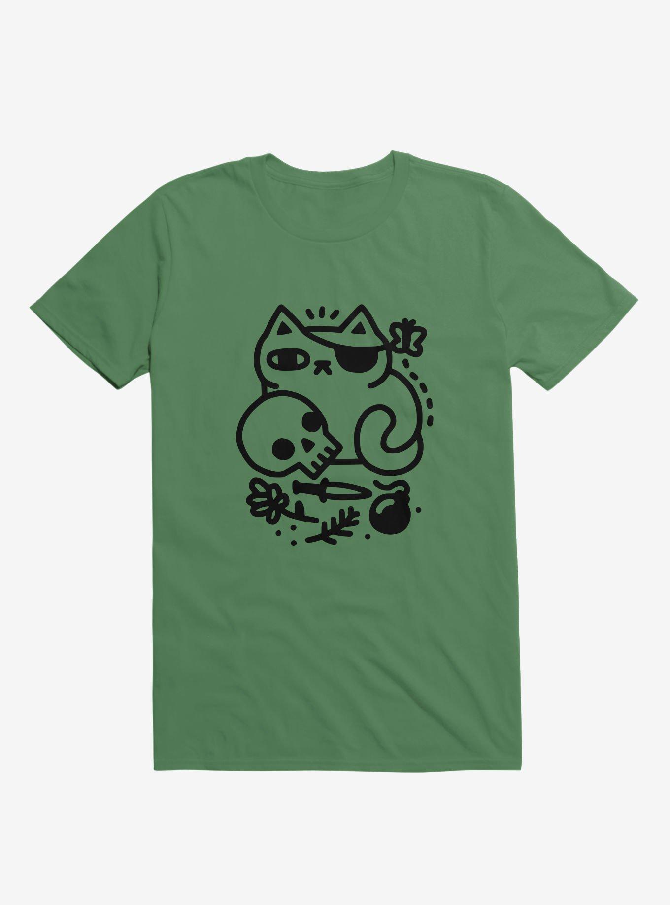 Badass Cat Kelly Green T-Shirt, KELLY GREEN, hi-res