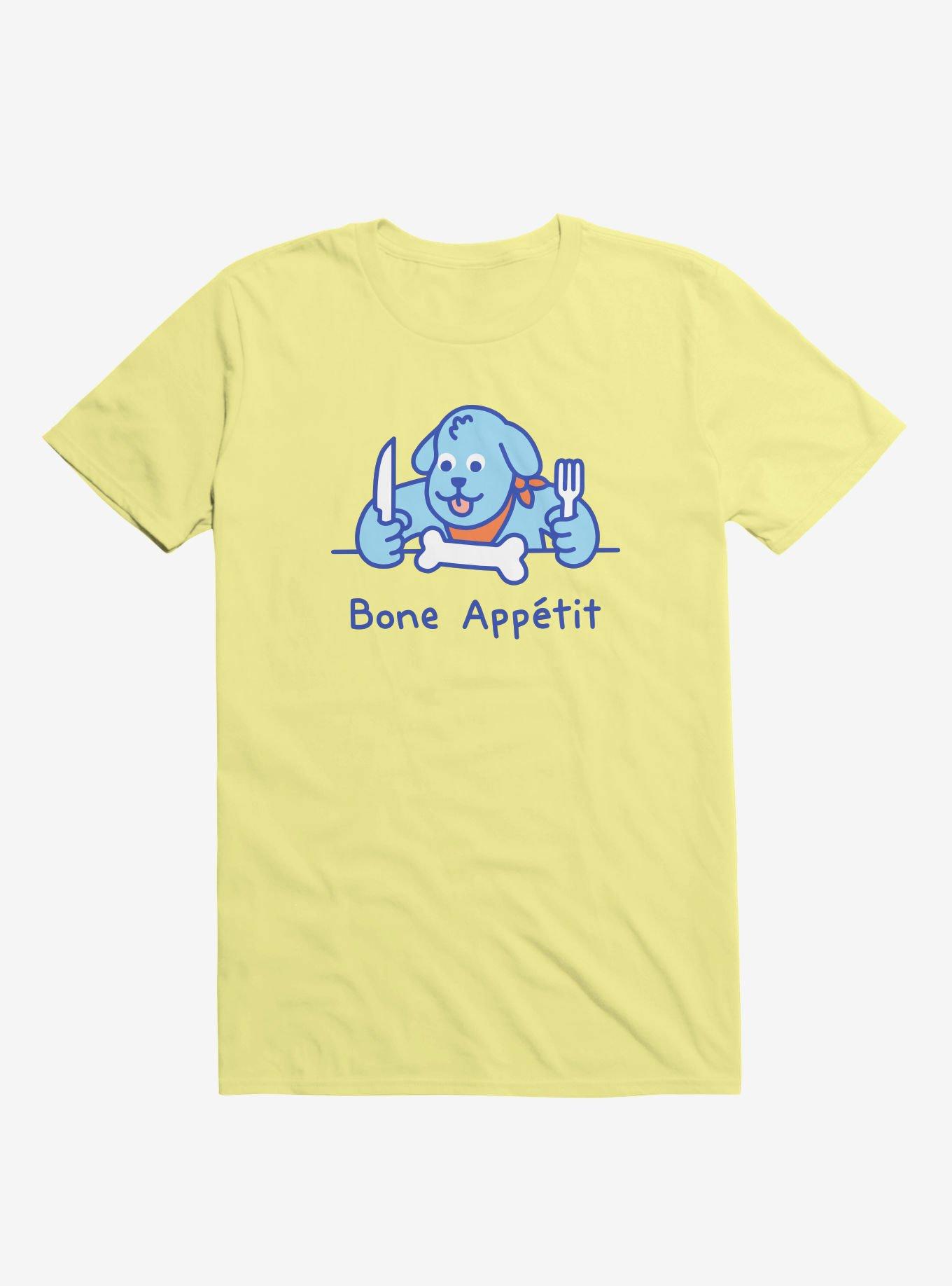 Bone Appetit Dog Yellow T-Shirt, YELLOW, hi-res