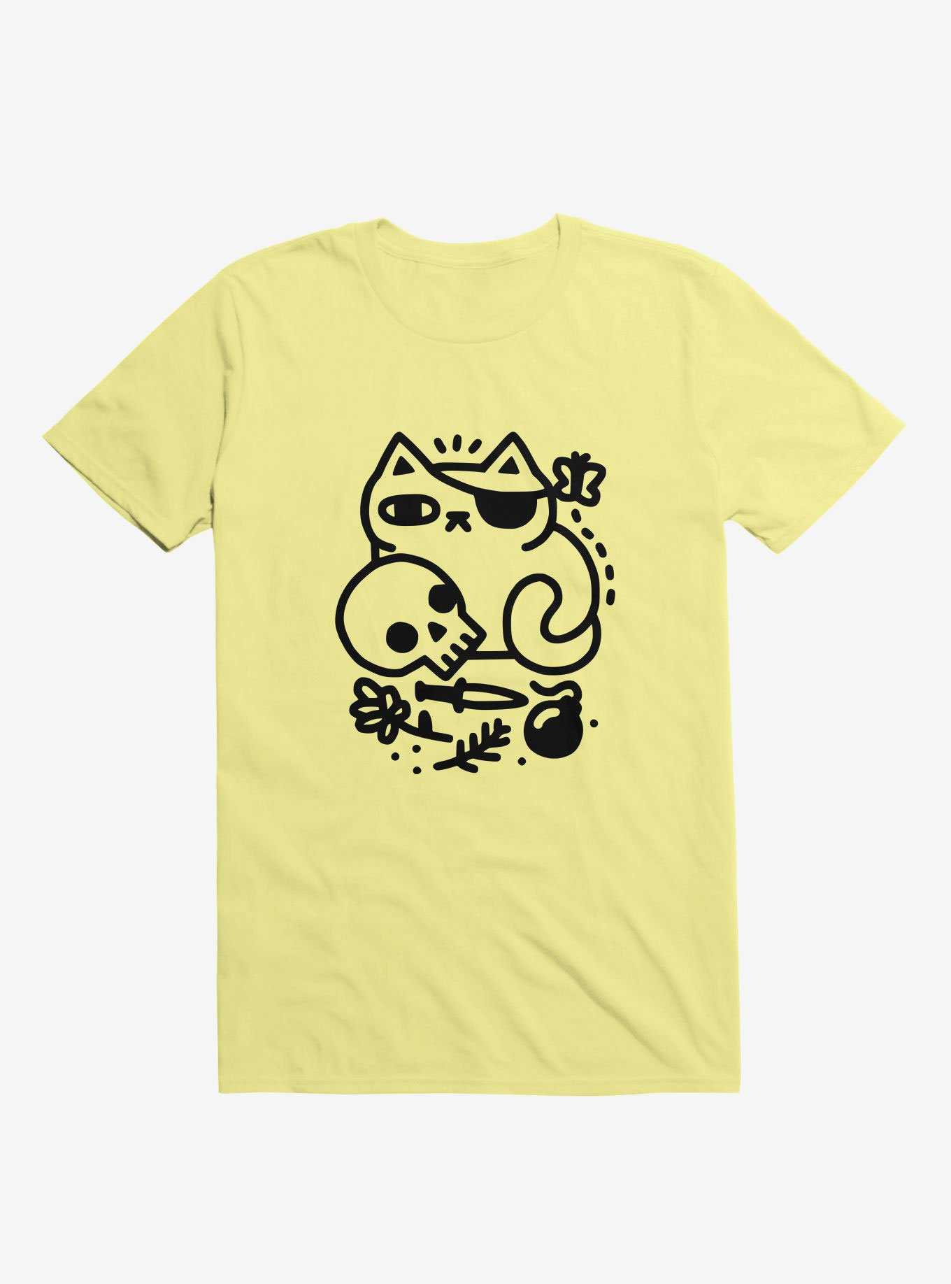 Badass Cat Yellow T-Shirt, , hi-res