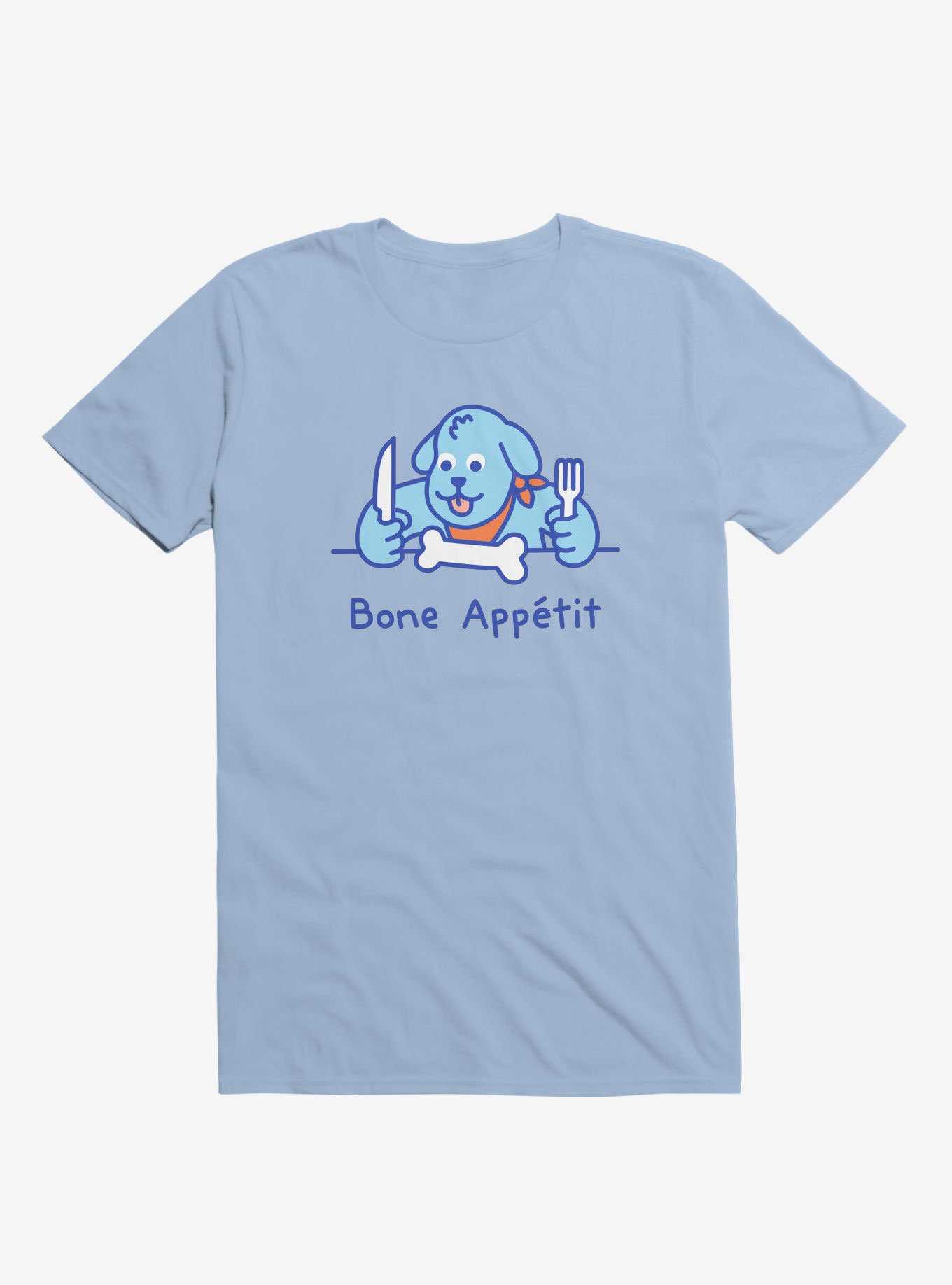Bone Appetit Dog Light Blue T-Shirt, , hi-res