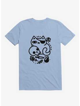 Badass Cat Light Blue T-Shirt, , hi-res