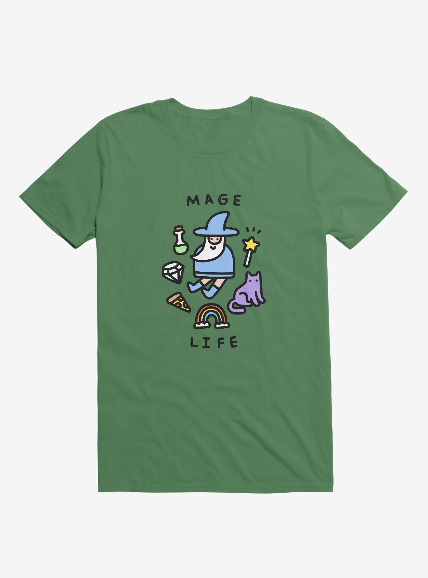 Mage Life Wizard Kelly Green T-Shirt