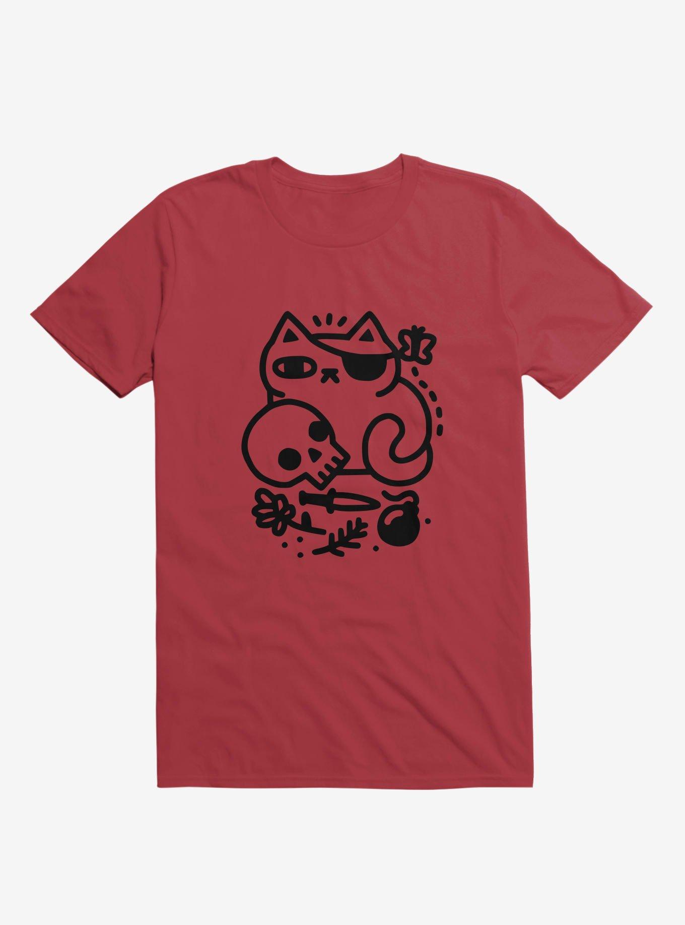 Badass Cat Red T-Shirt, , hi-res