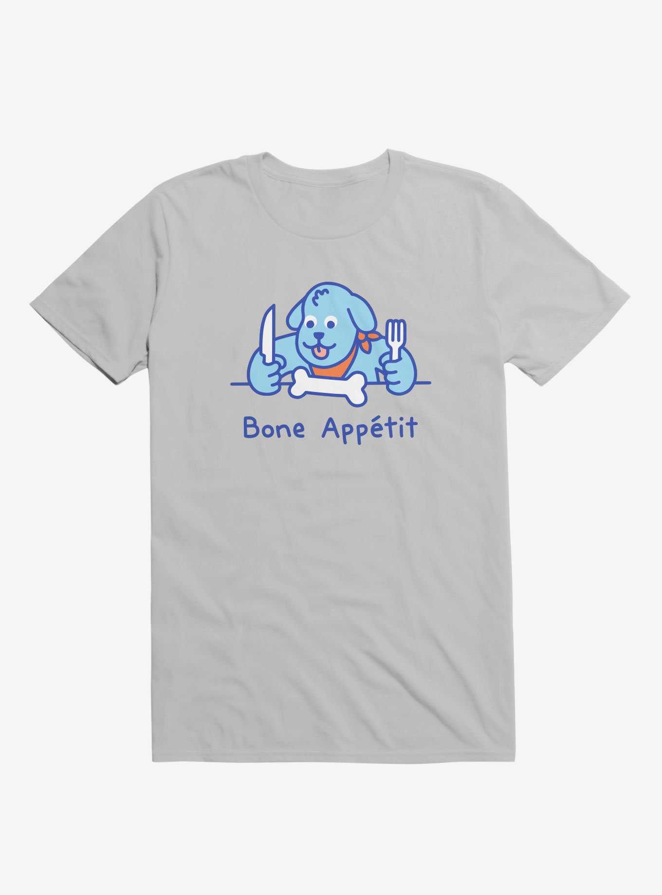 Bone Appetit Dog Silver T-Shirt, , hi-res