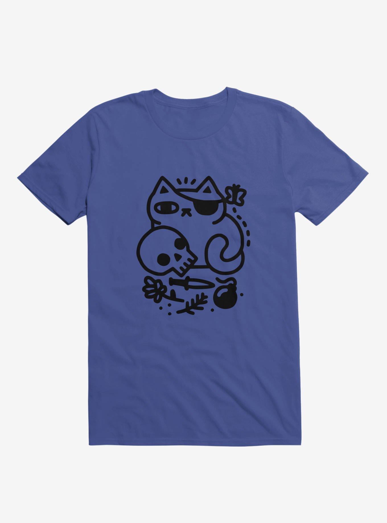 Badass Cat Royal Blue T-Shirt