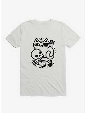 Badass Cat White T-Shirt, , hi-res