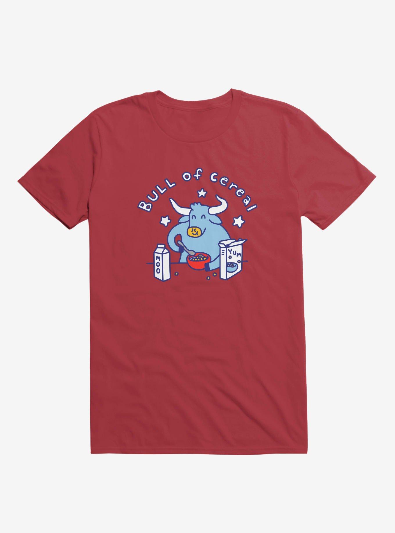 Bull Of Cereal Red T-Shirt, RED, hi-res
