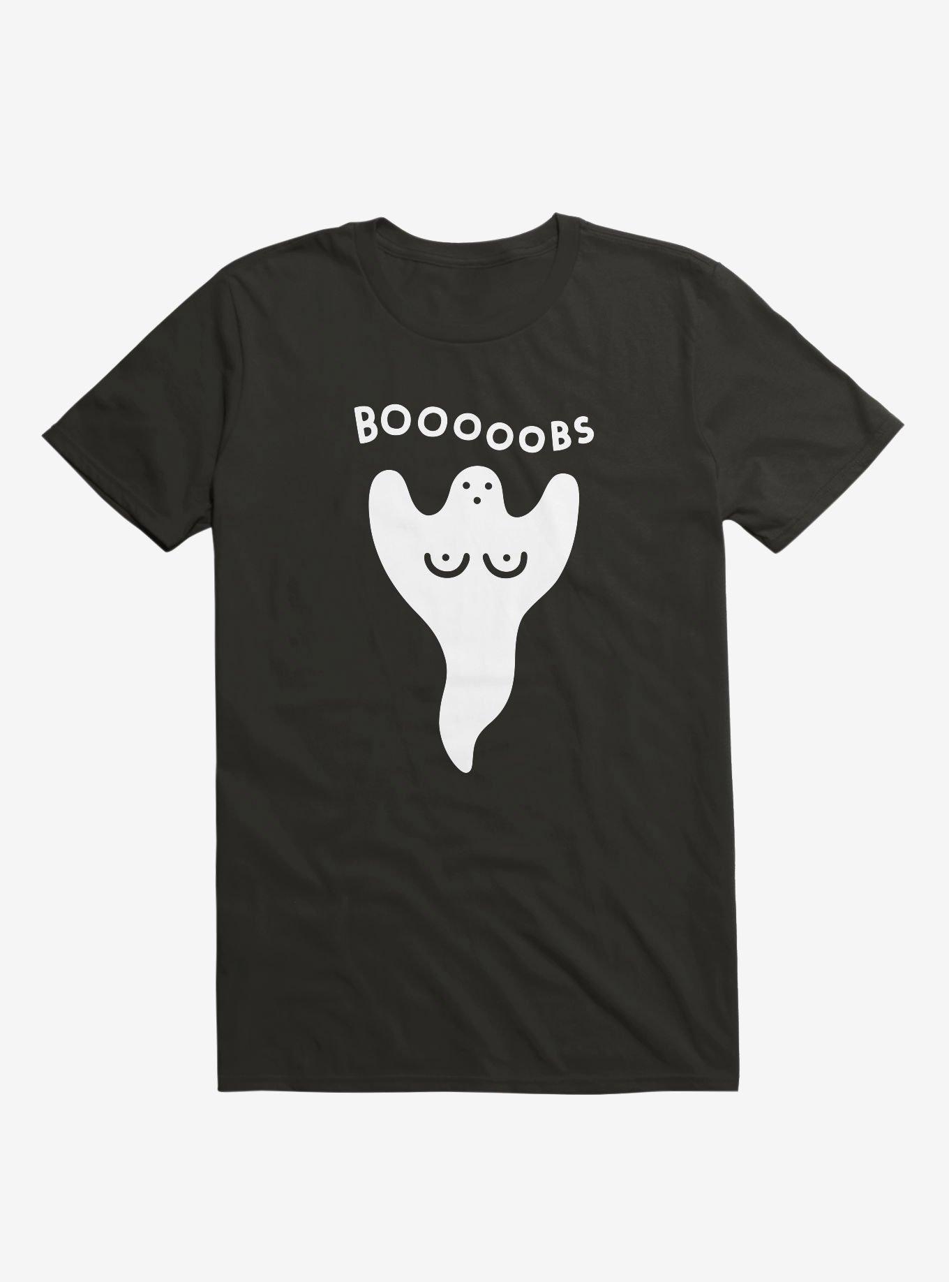 Ghost Boobs Black T-Shirt, BLACK, hi-res