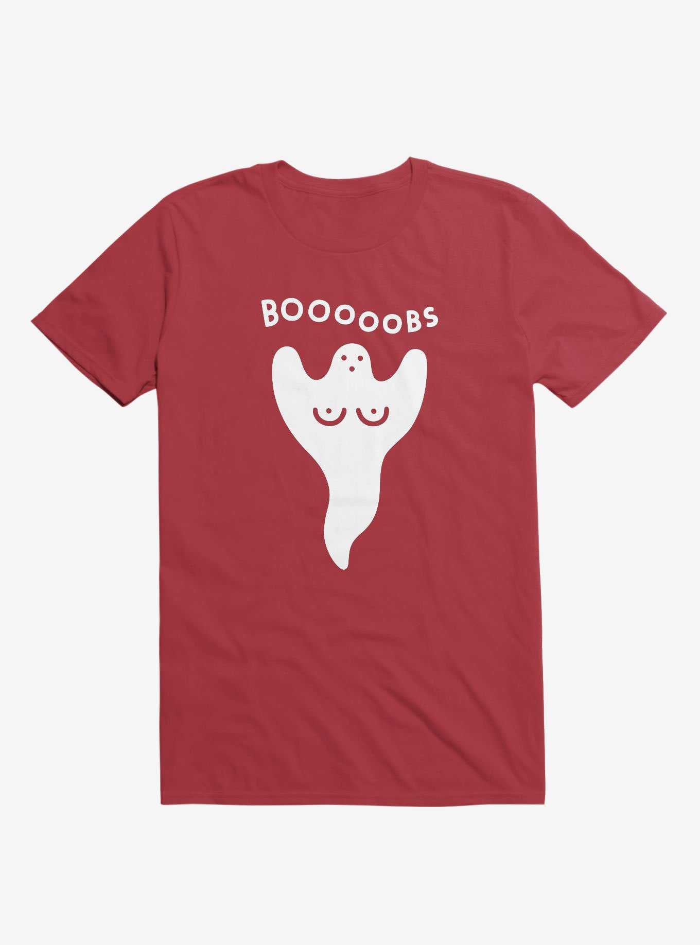 Ghost Boobs Red T-Shirt, , hi-res