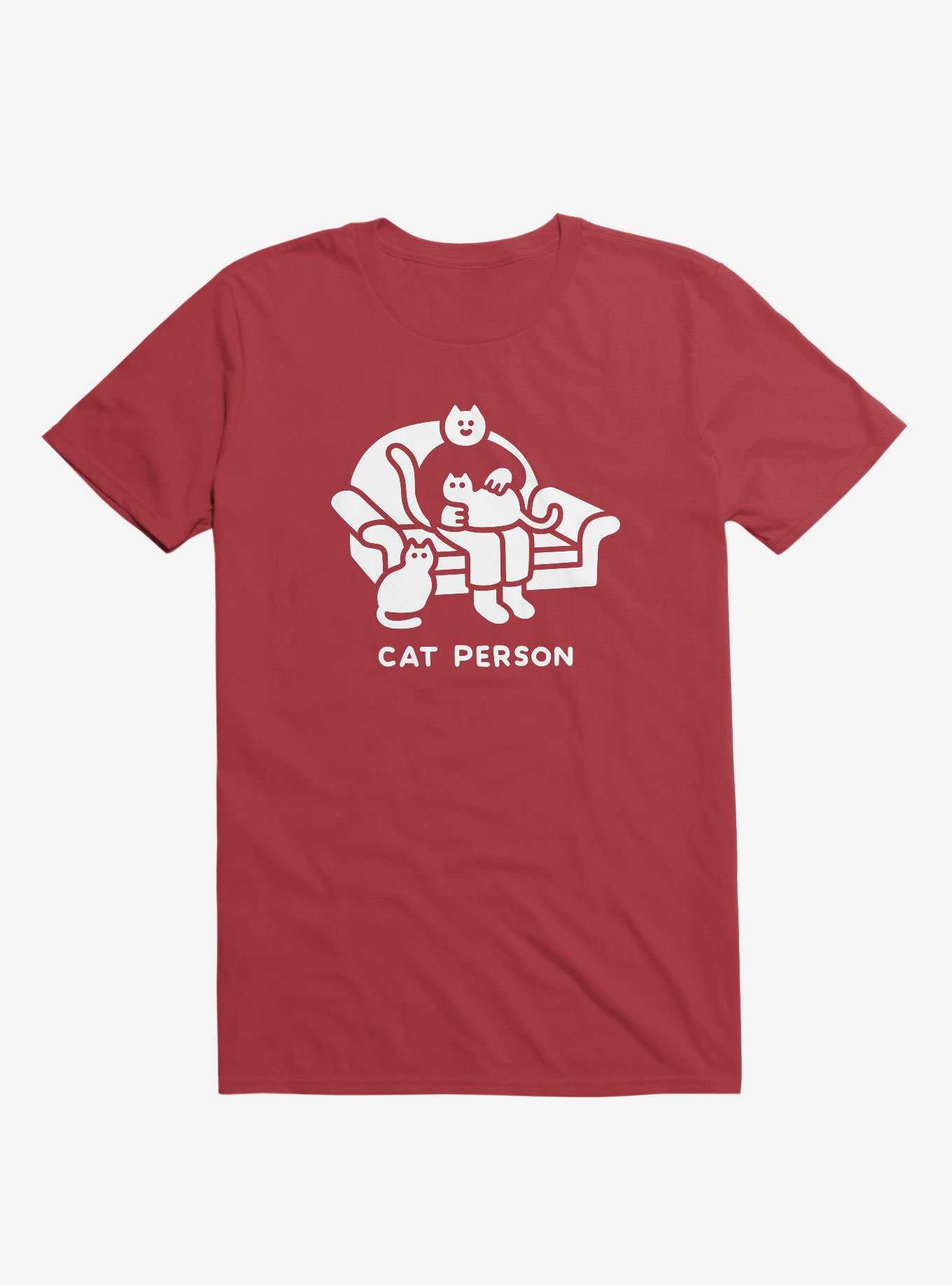 Cat Person Red T-Shirt, , hi-res