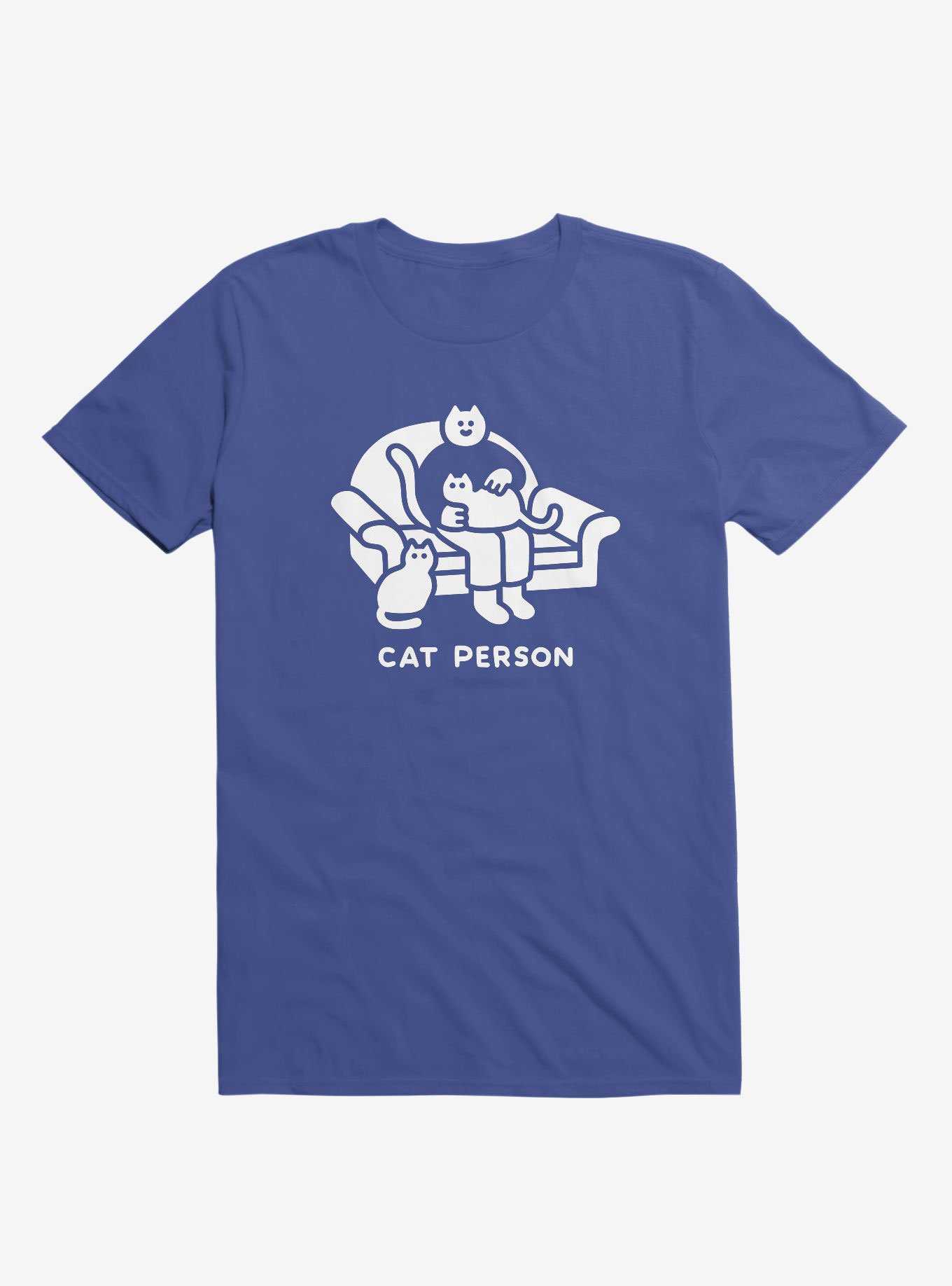 Cat Person Royal Blue T-Shirt, , hi-res