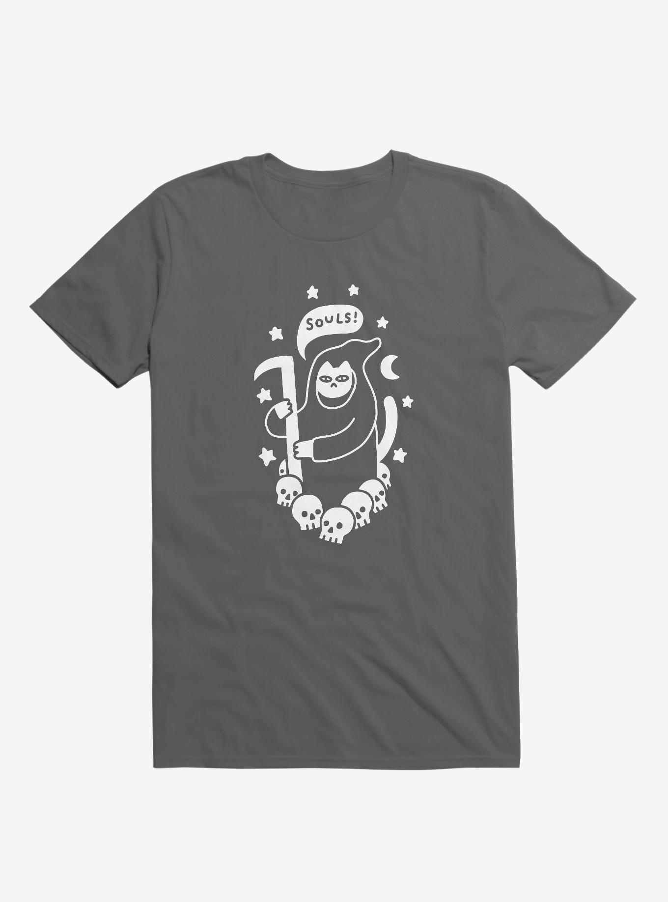 Cat Searching For Souls Reaper Asphalt Grey T-Shirt, , hi-res