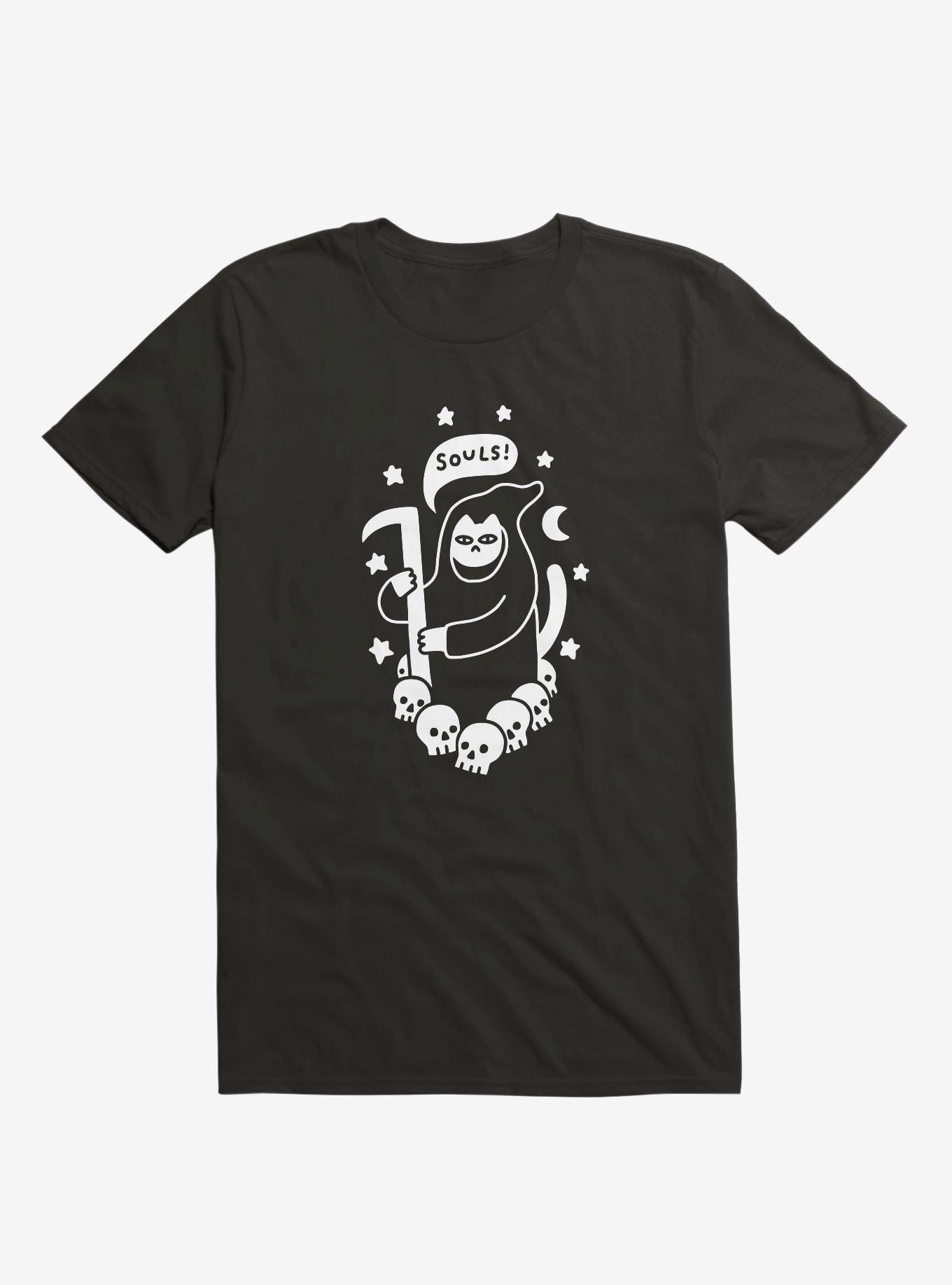 Cat Searching For Souls Reaper Black T-Shirt, , hi-res