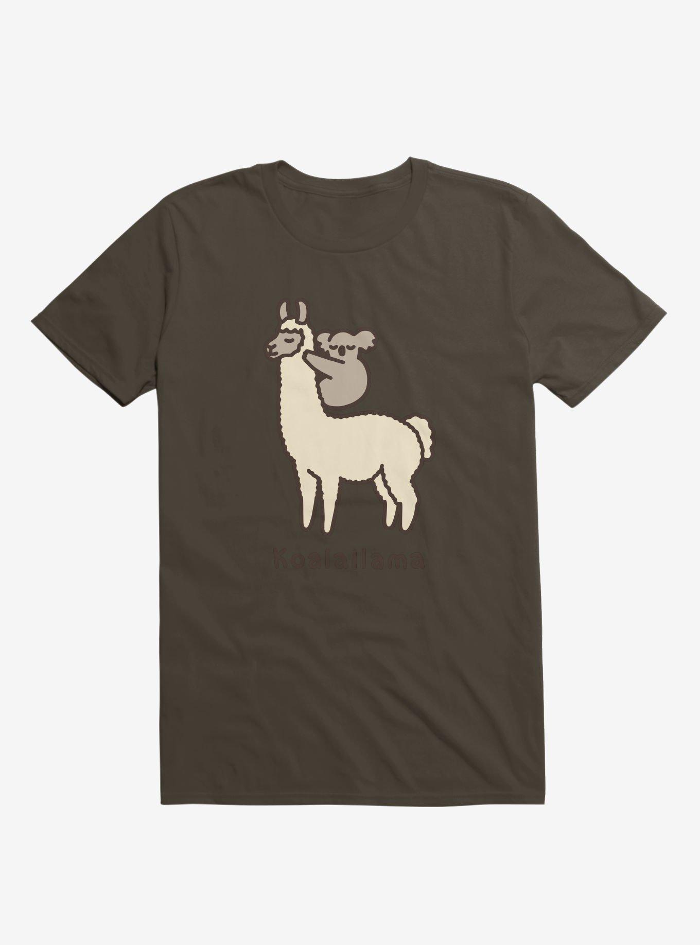 THRDLESS Koalallama Koala And Llama Brown T-Shirt
