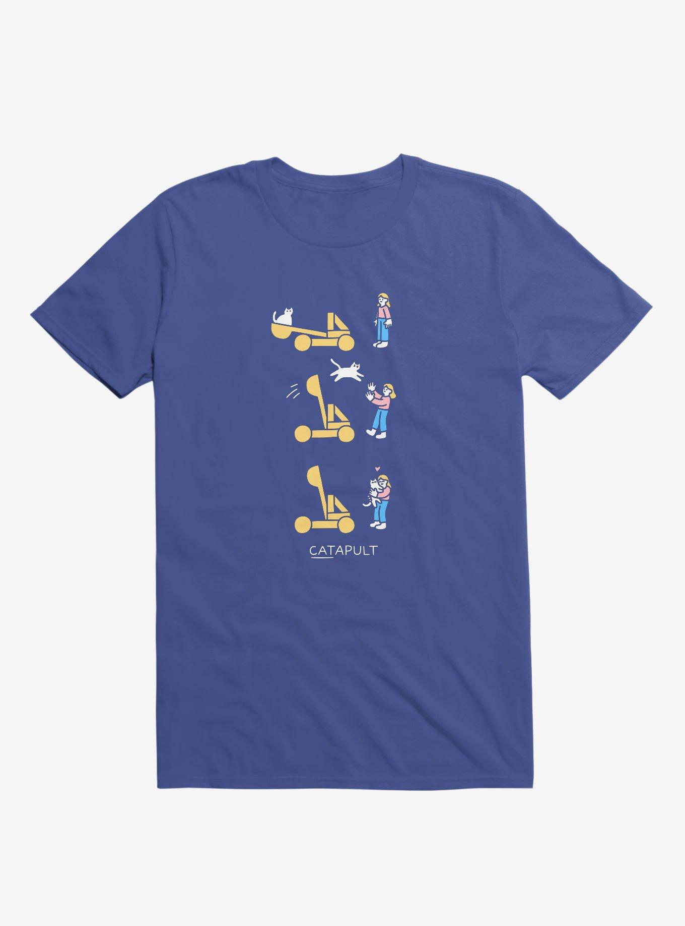Catapult Cat Royal Blue T-Shirt, , hi-res