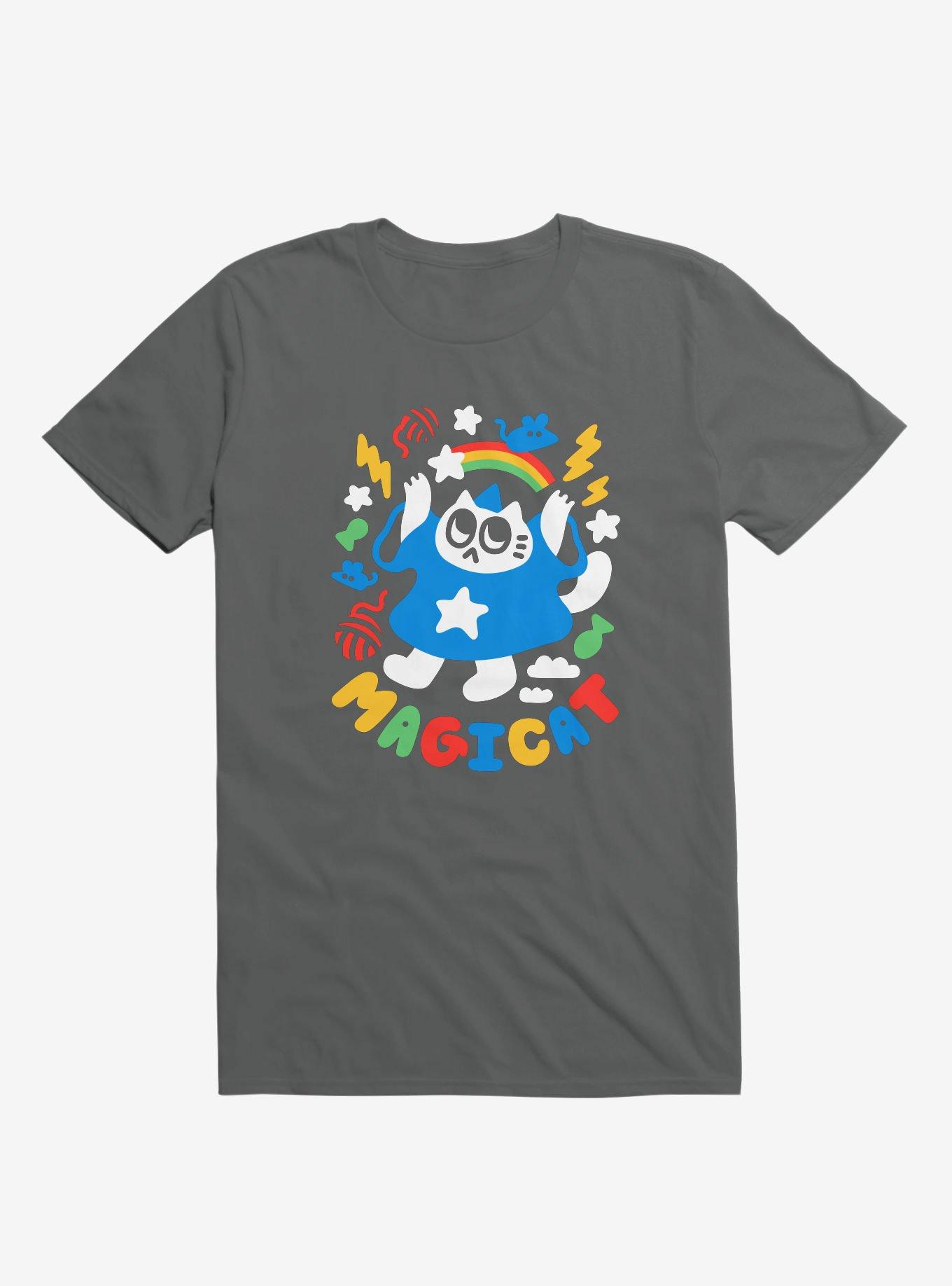 Colorful Magicat Cat Asphalt Grey T-Shirt, , hi-res