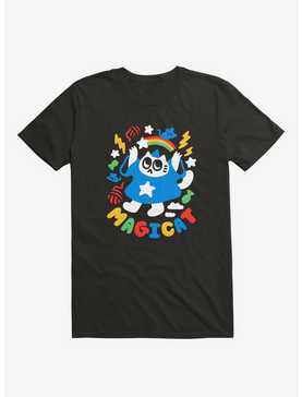 Colorful Magicat Cat Black T-Shirt, , hi-res