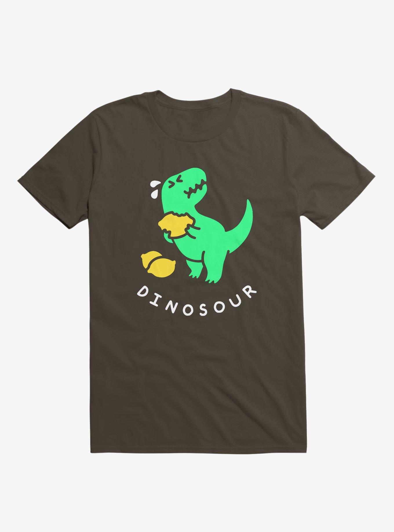 Dinosour Dino Lemon Brown T-Shirt, , hi-res