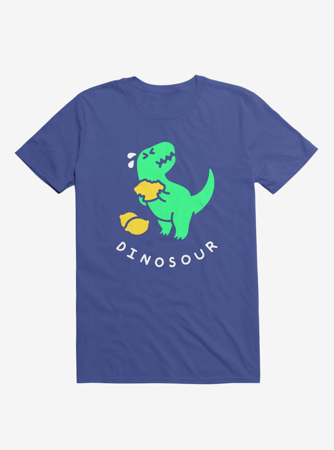 Dinosour Dino Lemon Navy Blue T-Shirt, , hi-res