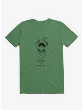 Pet Cats & Listen To Metal Kelly Green T-Shirt, , hi-res