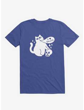 I Love Skulls Cat Royal Blue T-Shirt, , hi-res