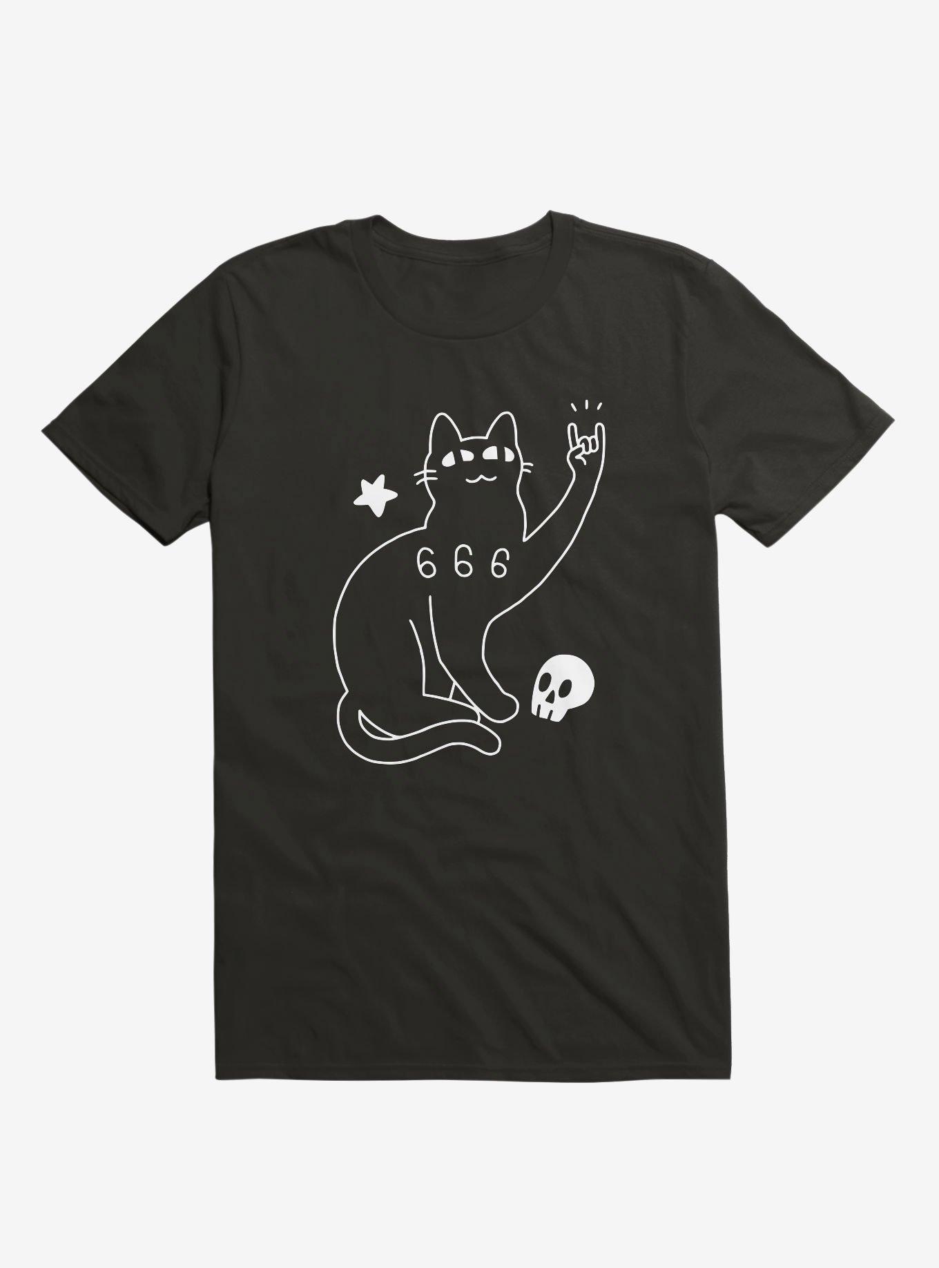 Metal Cat Black T-Shirt, BLACK, hi-res