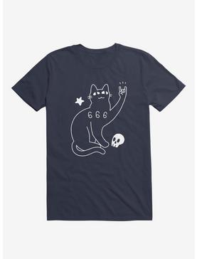 Metal Cat Navy Blue T-Shirt, , hi-res