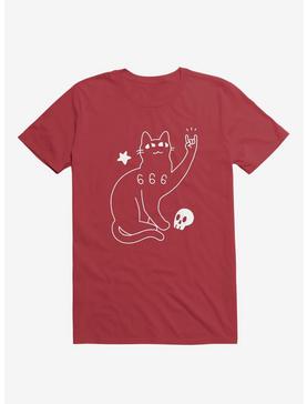 Metal Cat Red T-Shirt, , hi-res
