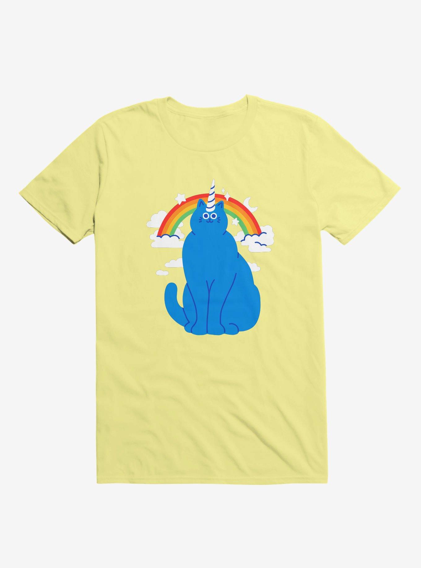 Unicorn Cat Yellow T-Shirt, YELLOW, hi-res