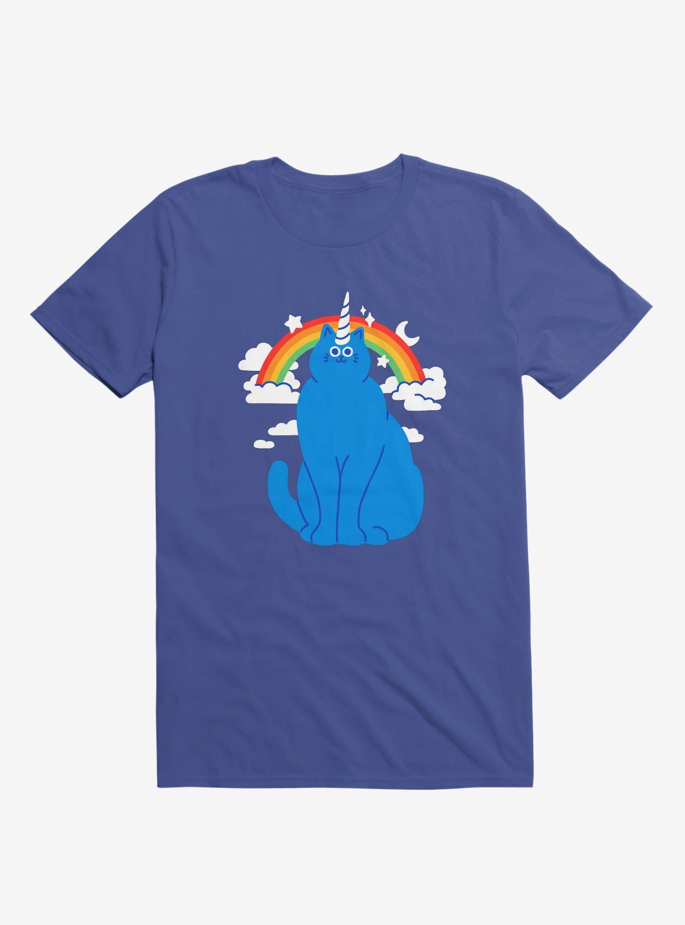 Unicorn Cat Royal Blue T-Shirt, ROYAL, hi-res