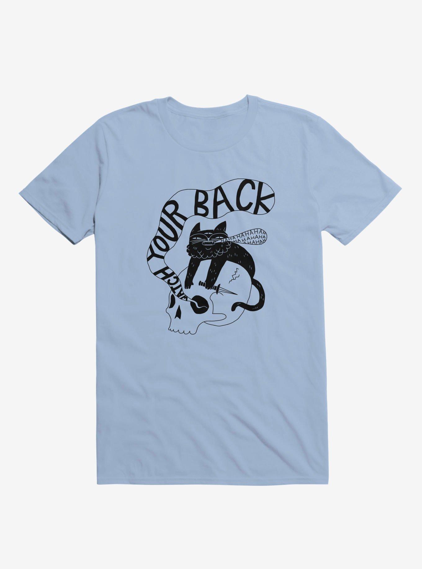 Watch Your Back Cat Light Blue T-Shirt, LIGHT BLUE, hi-res