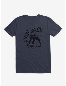 Watch Your Back Cat Navy Blue T-Shirt, , hi-res
