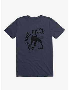 Watch Your Back Cat Navy Blue T-Shirt, , hi-res