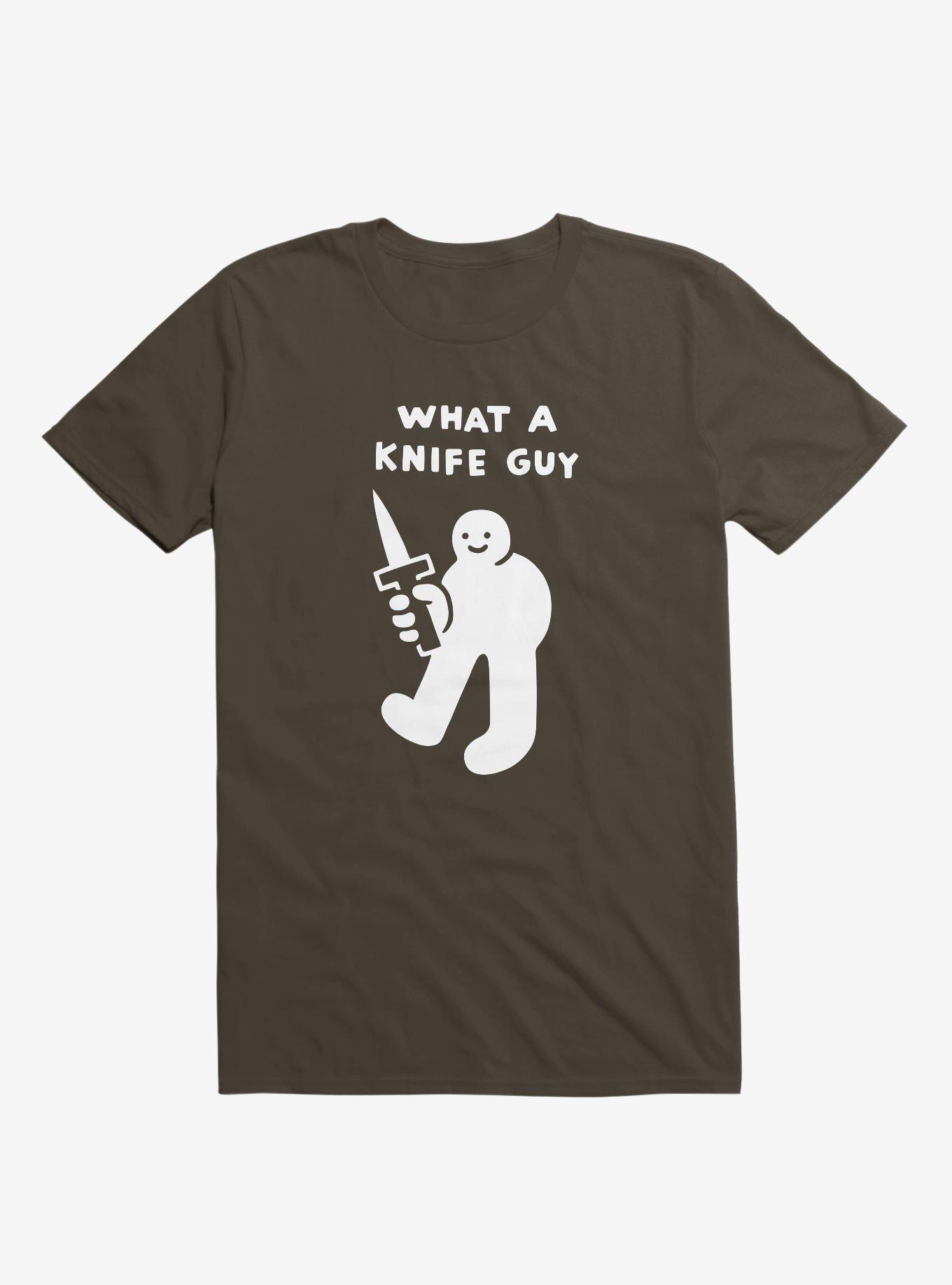What A Knife Guy Brown T-Shirt, BROWN, hi-res