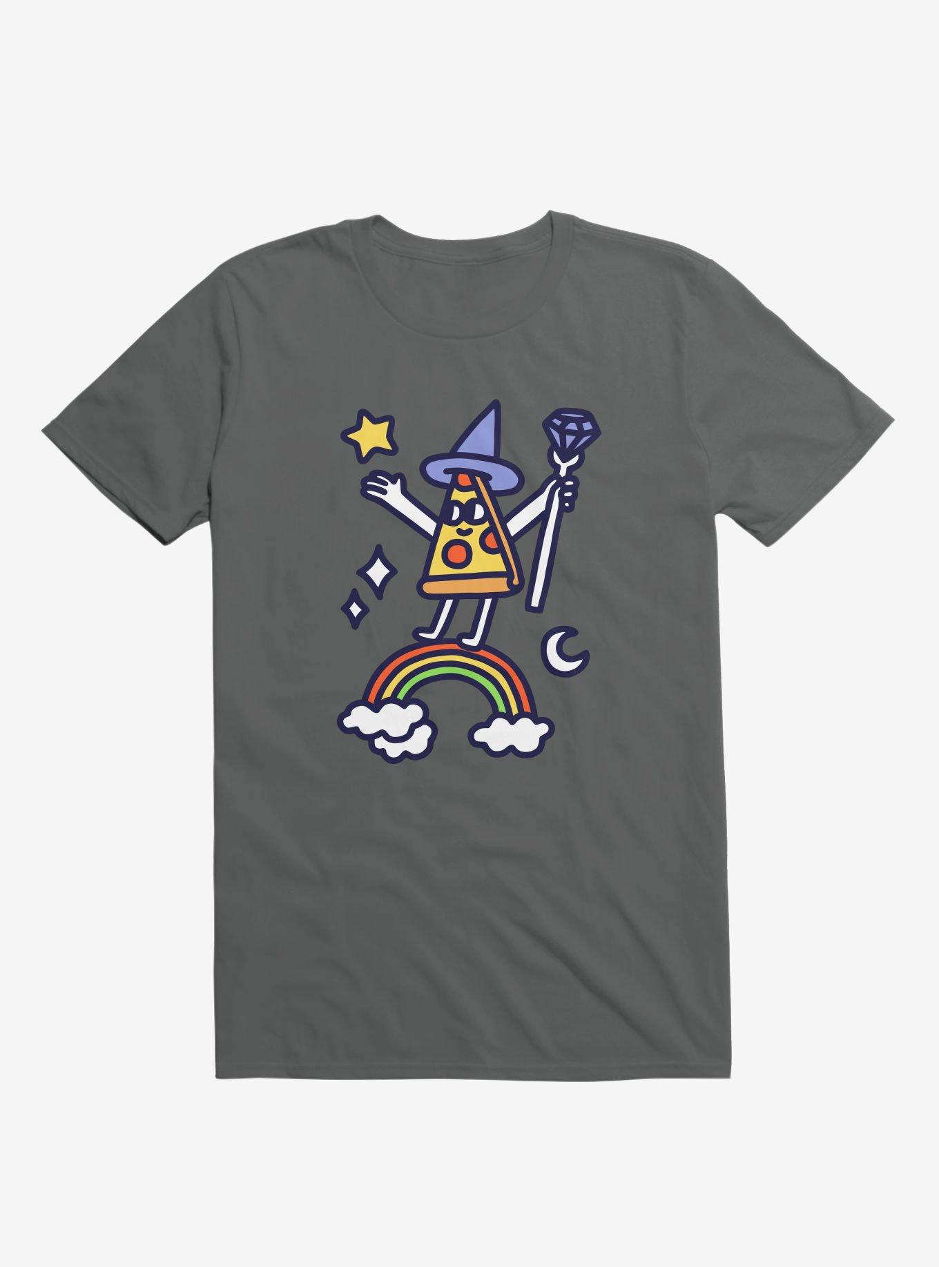 Wizard Pizza Asphalt Grey T-Shirt, ASPHALT, hi-res