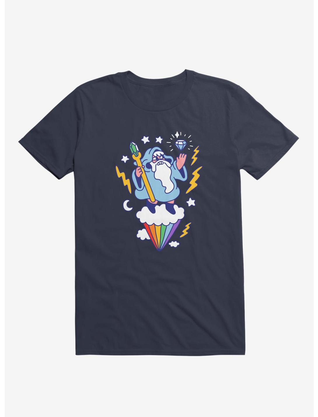 Wizard In The Sky Navy Blue T-Shirt, NAVY, hi-res