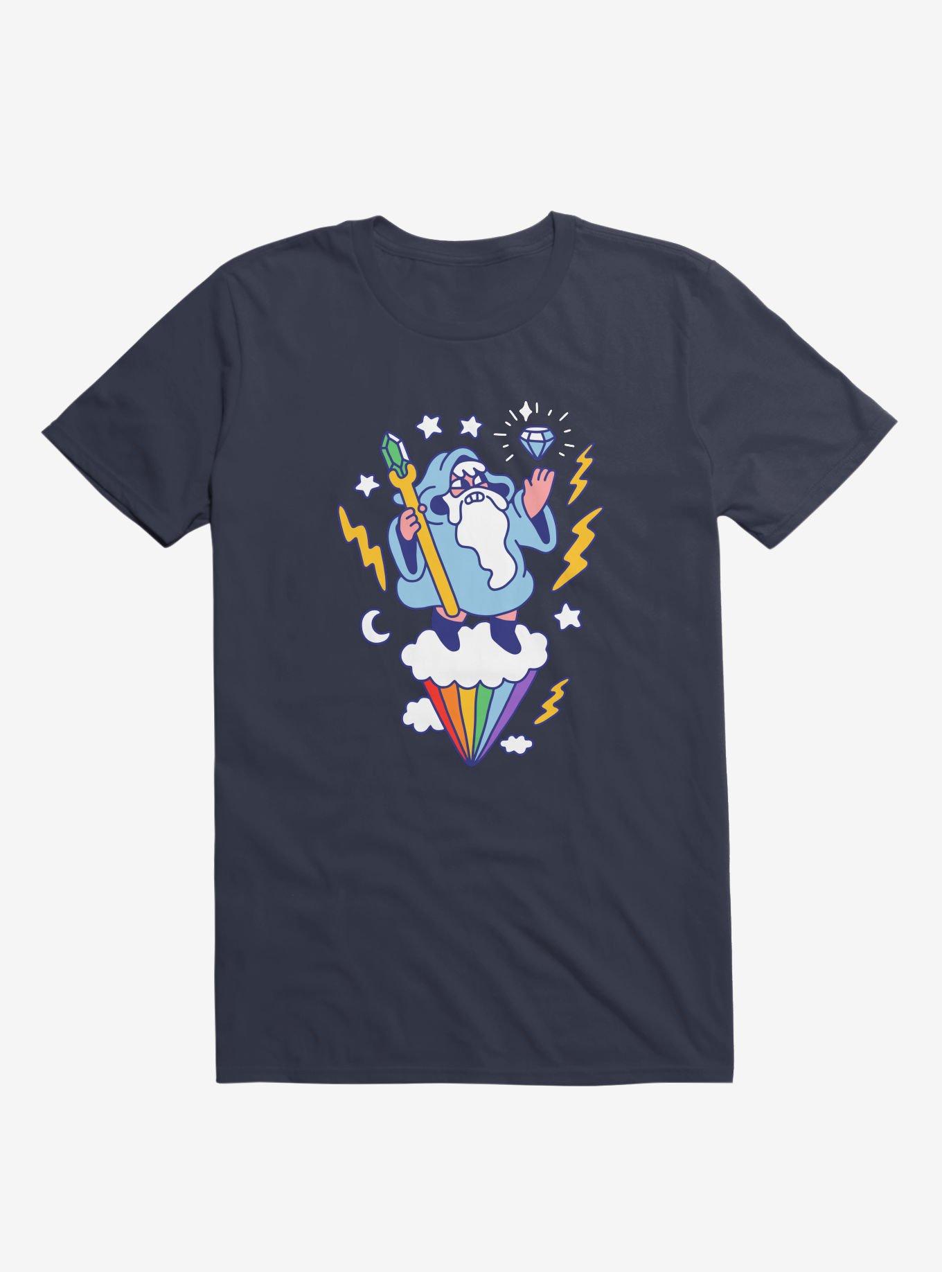 Wizard In The Sky Navy Blue T-Shirt, NAVY, hi-res