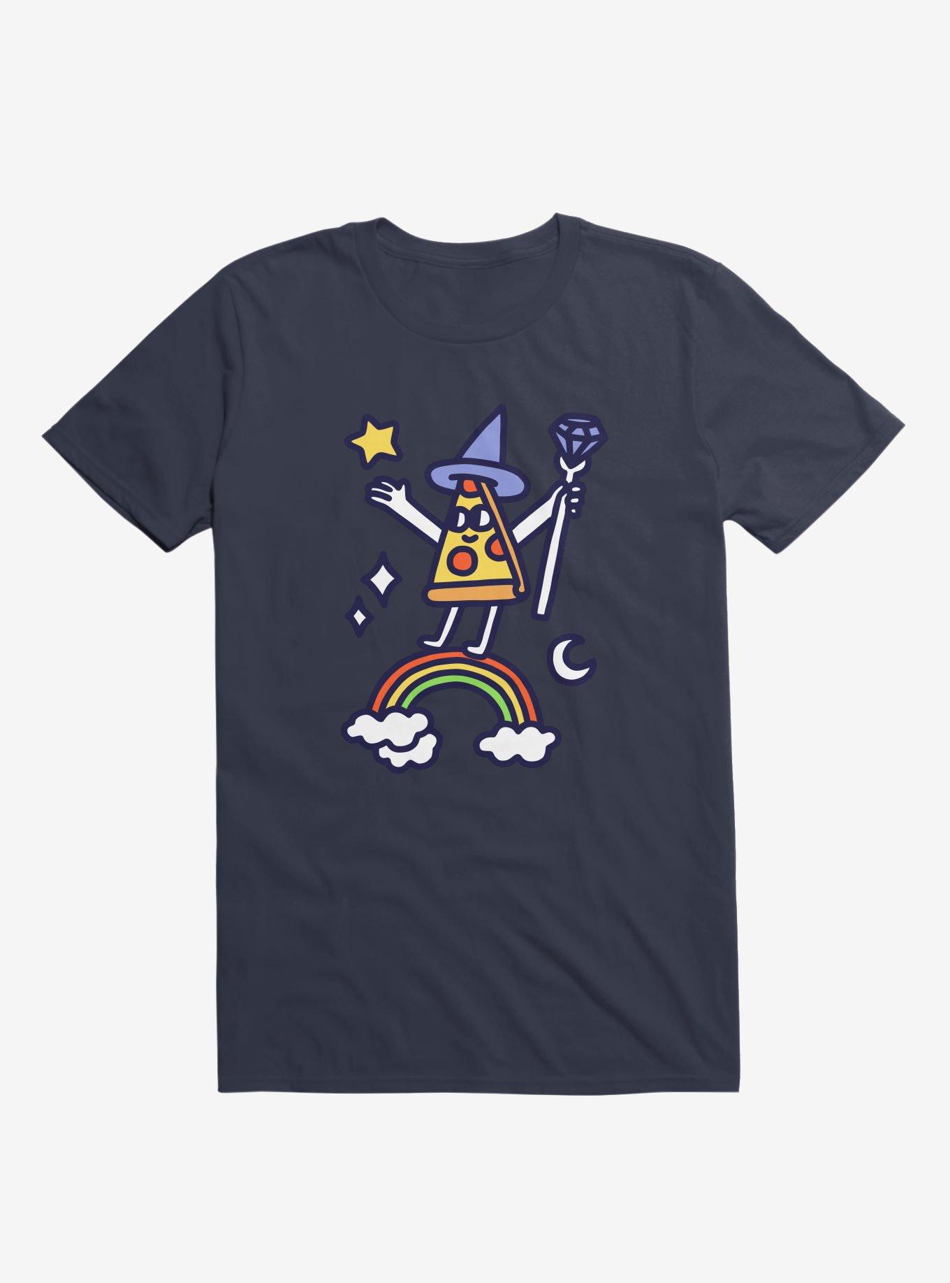 Wizard Pizza Navy Blue T-Shirt, , hi-res