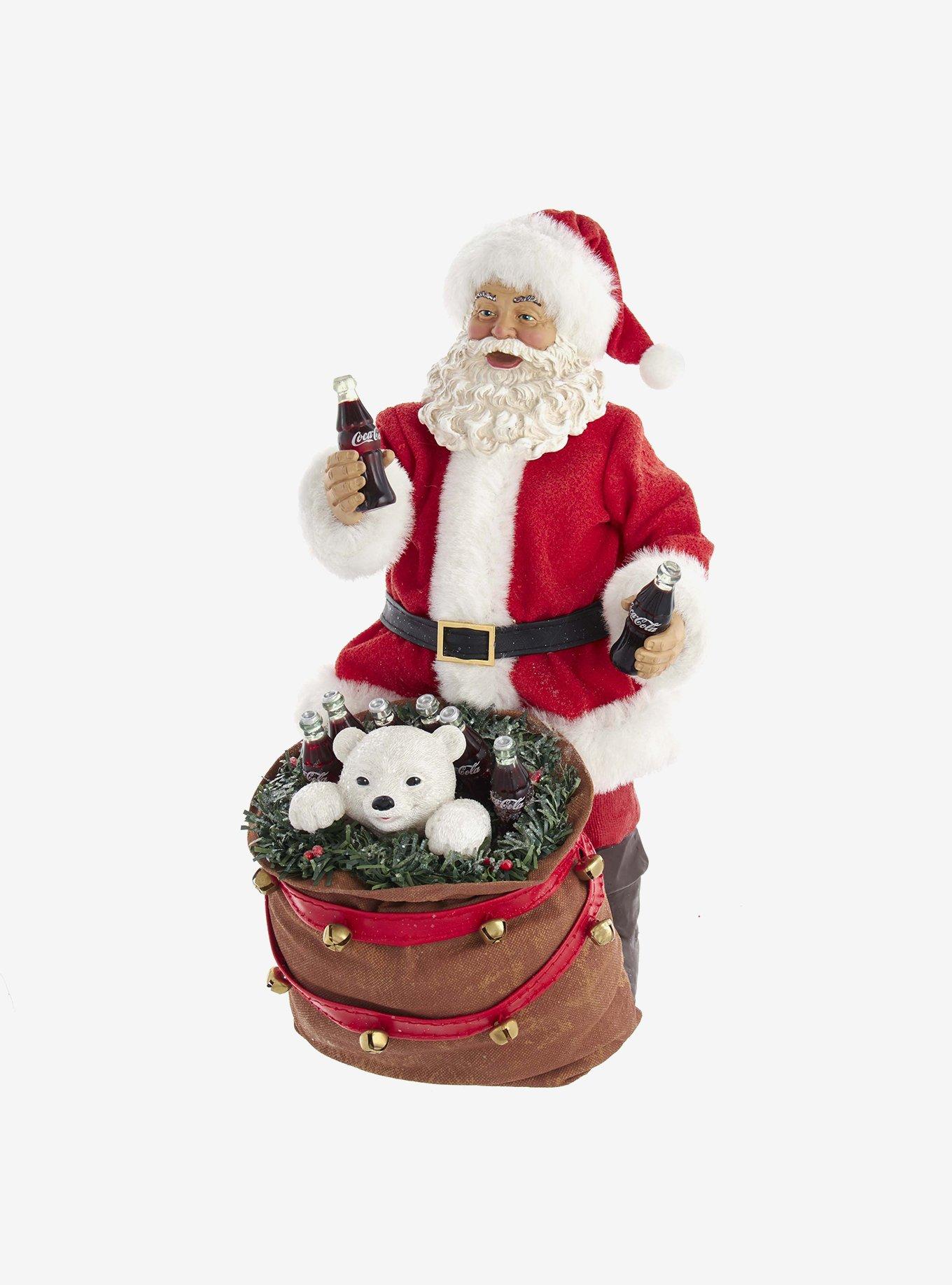 Coke Coca-Cola Santa With Polar Bear In Bag Table Piece, , hi-res